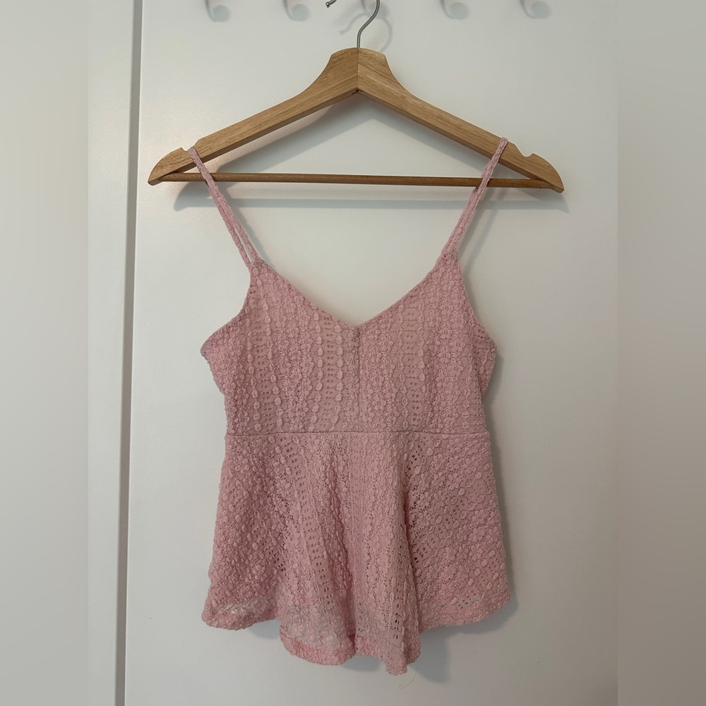 Garage baby pink peplum top